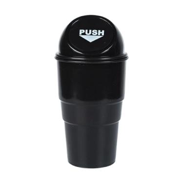 Imagem de YWJLQH Porta-copos Genérico para Carro, Lata de Lixo com Tampa, Balde de Armazenamento para Carro, Saco de Lixo Multiuso para Carro, Lata de Lixo para Carro, tampa preta