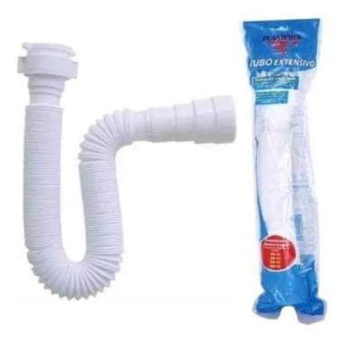 Imagem de Sifão Tubo Extensivo Universal com Porca em Polipropileno Branco - Pla