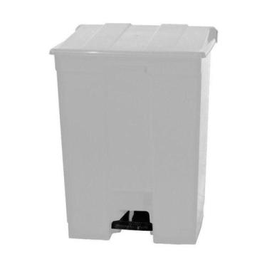 Imagem de Lixeira De Pedal 60 Litros Branca Bralimpia 