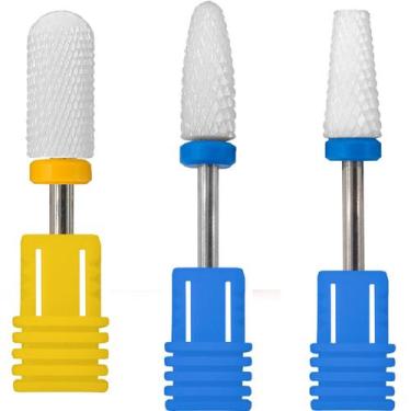 Imagem de Kit 3 Brocas De Cerâmica Para Manicure - Acabamento Unhas - Importado