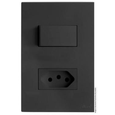 Imagem de Kit Interruptor Paralelo + Tomada 20A 4X2 Brs12233-5Gf - Blux Recta Gr