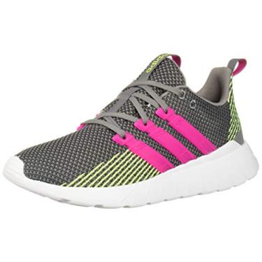 Imagem de adidas Questar Flow Tênis de corrida feminino, Cinza metálico/rosa choque/amarelo de alta resolução, 5