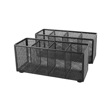Imagem de Porta-lápis de Metal Com 4 Compartimentos, Porta-canetas de Mesa, Organizador Multiuso para Bancada, Escritório Escolar Com Bordas Polidas