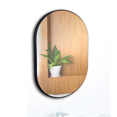 Imagem de Espelho Decorativo Oval Londres 80x50cm Diversas Cores Banheiro Quarto
