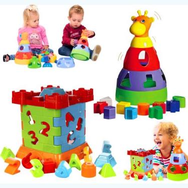 Imagem de Kit Brinquedo Didatico Menino Menina Educativo Bebe Presente - Mercoto