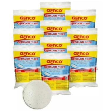 Imagem de Kit 10 Pastilhas Tabletes Cloro Estabilizado Genclor T-200 - Genco