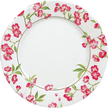 Imagem de Conjunto de dois pacotes de pratos de jantar de papel com flores de cerejeira da Entertaining with Caspari, 8 pratos por pacote