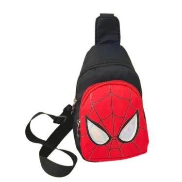 Imagem de Mochila Infantil Pochete Bolsa Bolsinha Homem Aranha Preto - Por Amor 