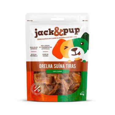 Imagem de Petisco Jack&Pup Orelha Suína Tiras para Cães 80g