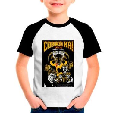Imagem de Camiseta Raglan Infantil Cobra Kai 05 - DESIGN CAMISETAS, Preto, 8