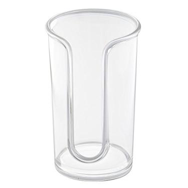 Imagem de iDesign Dispensador de copo descartável de papel e plástico para bancadas de banheiro, coleção Clarity - 7,62 x 7,62 x 12,7 cm, transparente