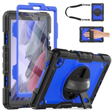 Imagem de Whmeolyo Capa para Samsung Galaxy Tab A7 Lite 8.7 (2021), capa infantil resistente à prova de choque com protetor de tela/suporte para lápis/suporte [alça de mão e ombro] para Galaxy Tab A7 Lite SM-T220/T225/T227, azul