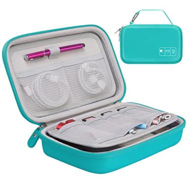 Imagem de Canboc Estojo organizador eletrônico de viagem rígido para MacBook Adaptador de alimentação Cabo carregador Apple Magic Mouse Power Bank Apple Pencil USB Flash Disk Cartão SD Pequeno Acessórios Portáteis, Verde