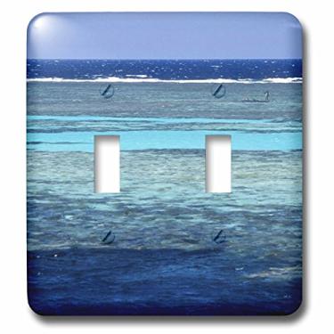 Imagem de 3dRose lsp_71653_2"Pescador, barco de madeira, recife panorâmico, mar vermelho, Egito interruptor duplo