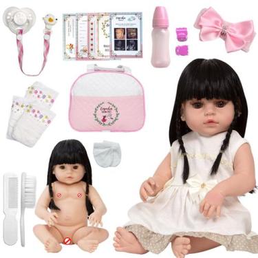 Imagem de Bebe Reborn Morena Princesa Gatinha Corpo de Vinil Completa - Cegonha 