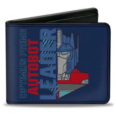 Imagem de Buckle-Down Carteira Hasbro, Bifold, Transformers Optimus Prime Autobot Ready To Roll Out Blues, Couro Vegano, Azul, 4.0" x 3.5", Casual