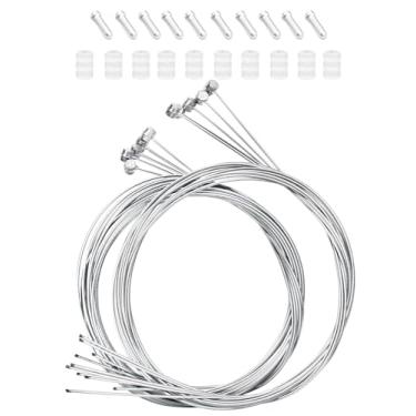 Imagem de Ciomszan 10 peças de cabo de freio de bicicleta, cabos de câmbio de desviador de bicicleta, kit de cabos de câmbio de linhas de freio dianteiro e traseiro para Shimano Sram Road Mountain Bike (apenas