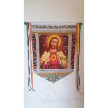 Imagem de Estandarte Sagrado Coração de Jesus ou Maria - Própria