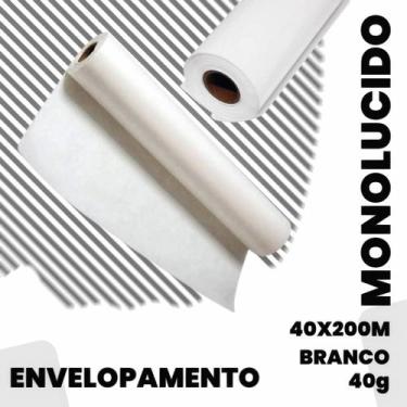 Imagem de Papel monolucido embrulho branco envelopamento 40g 40x200 - Mamedes pa