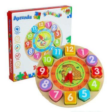 Imagem de Relogio Didatico 13 Peças Formas Geometricas - DM BRASIL