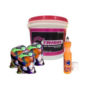 Imagem de Pano Retalho 2kg, marcador Industrial  & Gel Desengraxante Rosa - Trig