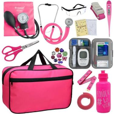 Imagem de Kit Enfermagem Medidor Glicose Aparelho de Pressão Esteto Multi Incote
