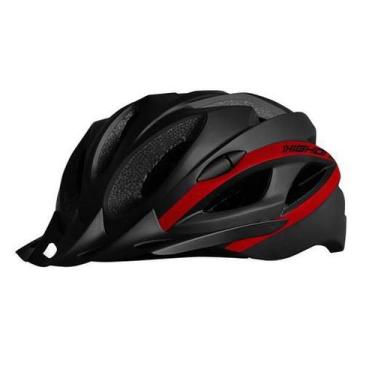 Imagem de Capacete Ciclista Bike Mtb Win Com Vista Led High One, Preto, Vermelho