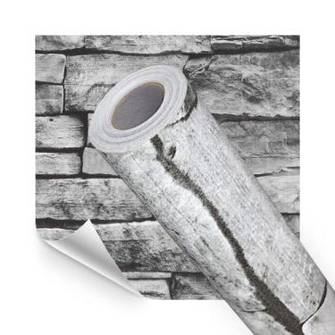 Imagem de Papel de Parede Adesivo Lavavel Rustico Pedra Canjiquinha 280x60cm - O