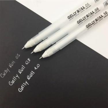 Imagem de Kit 03 Canetas Gel Branco Sakura Gelly Roll