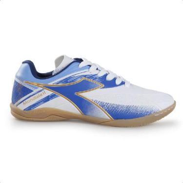 Imagem de Chuteira Profissional Diadora Mondiale II Futsal, Branco, 39