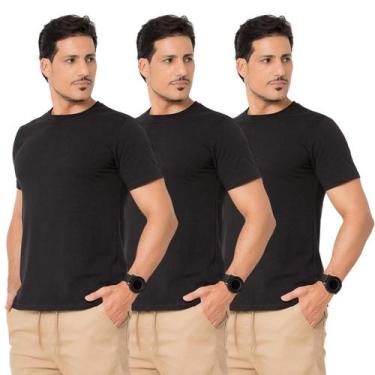 Imagem de Kit 3 Camisetas Masculina Algodão Peruana Premium Lisa Luxo - Diango M