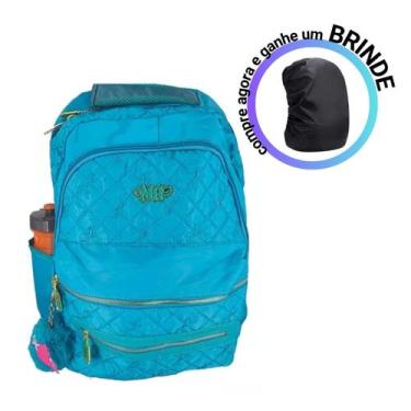 Imagem de Mochila Escolar Bolsa Grande Feminina Reforçada Faculdade - ELLO, azul