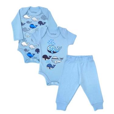 Imagem de Kit Roupa Bebê 3 Peças Body E Mijão Enxoval Maternidade - Patrulha Str