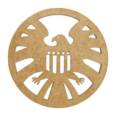 Imagem de Aplique Decorativo Shield 6x6 Mdf Madeira - ATACADÃO DO ARTESANATO MDF