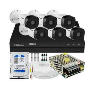Imagem de Kit Cftv 6 Câmeras De Segurança Intelbras Multi Hd 720p E Dvr Mhdx 120