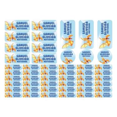 Imagem de 50 Etiquetas Escolares Personalizado Vinil Dinossauro - Tectoner, Dino