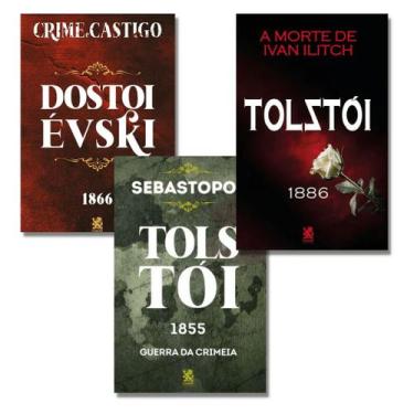 Imagem de Kit 3 livros Tolstói + Dostoiévski  Clássicos Russos  Crime e Castigo 