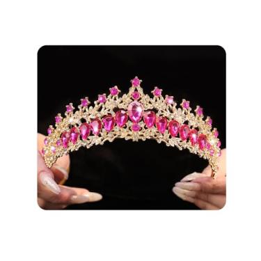 Imagem de Yheahin Tiara de casamento de cristal vintage para mulheres, ouro, prata, strass, coroa de rainha, tiara de princesa, coroa de princesa, acessórios para noivas, aniversário, formatura, fantasia,