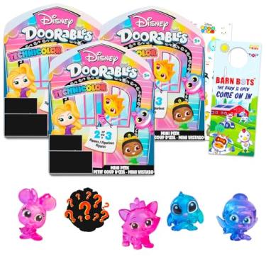 Imagem de Disney Doorables Blind Bags - Bundle with 3 Disney Doorables Technicolor Mini Figures for Kids, Adults Plus Stickers | Disney Doorables Figurines Mini Peek Series 11