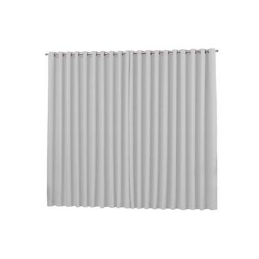 Imagem de Cortina Blackout 3m x 2,50m Tecido com Ilhós Gelo - Nathalia Enxovais