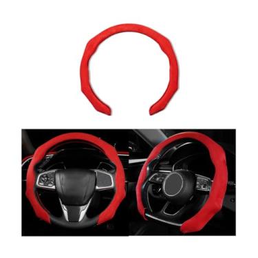 Imagem de Mandark Capa de volante de carro, protetor de volante de veículo esportivo de camurça com encaixe de 38 cm, antiderrapante confortável, acessórios de decoração de interiores automotivos, universal