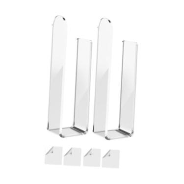 Imagem de ＫＬＫＣＭＳ 2 peças de ganchos de chapéu de acrílico suporte de chapéu com fita dupla face organizador de chapéu de beisebol suporte de chapéu para sala de estar, Claro