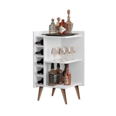 Imagem de Aparador Adega Canto Pés Palito Gyn Cor Branco Comprar - Comprar Móvei