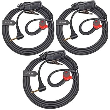 Imagem de HYS Fone de ouvido em forma de G para rádio bidirecional Motorola Talkabout T605, fone de ouvido walkie talkie com PTT em linha para rádio bidirecional Talkabout T465 T800 T260TP T600 T200TP T402 FRS,