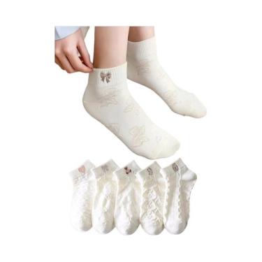 Imagem de Meias Femininas Divertidas - 5 Pares de Meias Confortáveis com Estampa