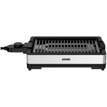 Imagem de Churrasqueira Elétrica Portátil Inox 1000W Arno GPRA, Preto e Inox, 11
