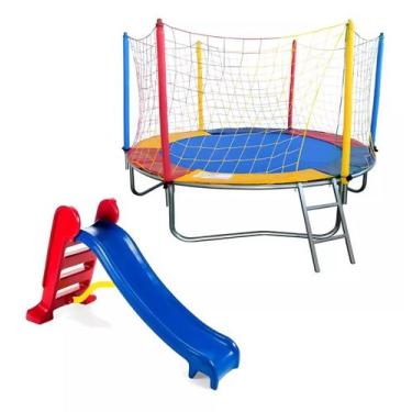 Imagem de Brinquedo Infantil Pula Pula 2,30m e Escorregador Infantil Médio - ROT