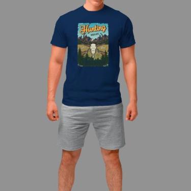 Imagem de Camisetas Básica Masculina Moda De Country confortável Gola Redonda - 