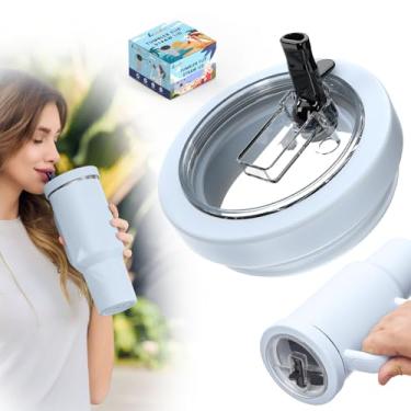 Imagem de Tampa de copo de substituição 1,134 g para Stanley Quencher, tampa de canudo à prova de vazamento de silicone para acessórios de copo Stanley, tampas de copo removíveis sem derramamento de 1,134 g