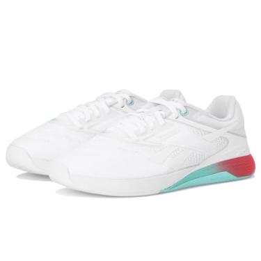 Imagem de Reebok Tênis feminino Nano X5, Branco/Ai Aqua/Vermelho Energético, 7 Women/7 Men